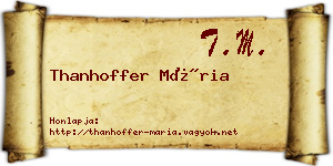 Thanhoffer Mária névjegykártya